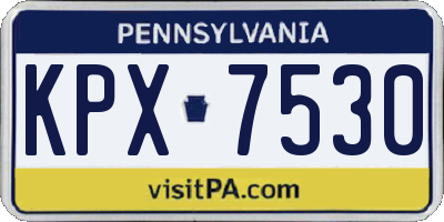 PA license plate KPX7530