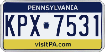 PA license plate KPX7531