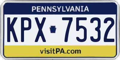 PA license plate KPX7532