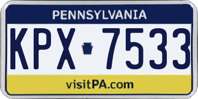 PA license plate KPX7533