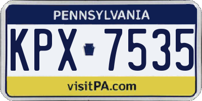 PA license plate KPX7535