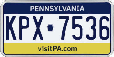PA license plate KPX7536