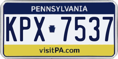 PA license plate KPX7537