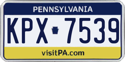 PA license plate KPX7539