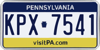 PA license plate KPX7541