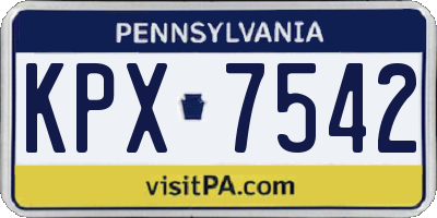 PA license plate KPX7542