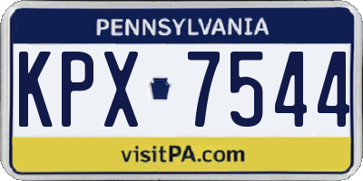 PA license plate KPX7544