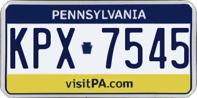 PA license plate KPX7545