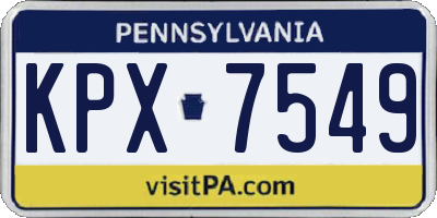 PA license plate KPX7549