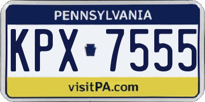 PA license plate KPX7555
