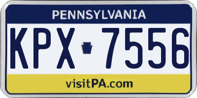PA license plate KPX7556
