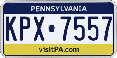 PA license plate KPX7557