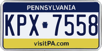 PA license plate KPX7558