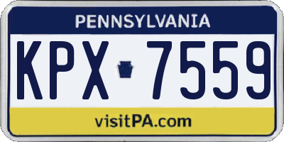 PA license plate KPX7559