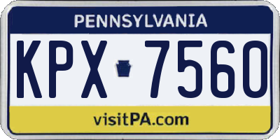 PA license plate KPX7560