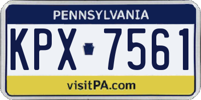 PA license plate KPX7561