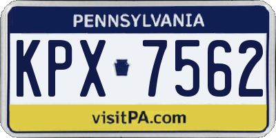 PA license plate KPX7562