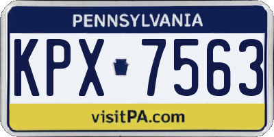 PA license plate KPX7563