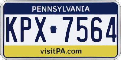 PA license plate KPX7564