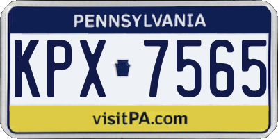 PA license plate KPX7565