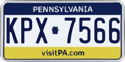 PA license plate KPX7566