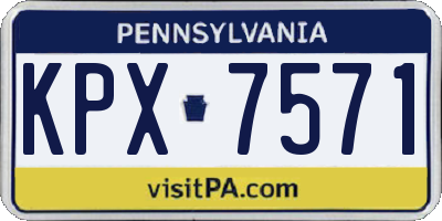 PA license plate KPX7571
