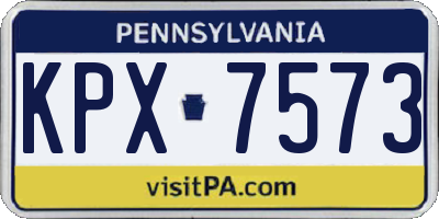 PA license plate KPX7573