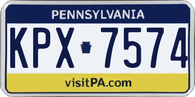PA license plate KPX7574