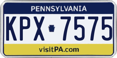 PA license plate KPX7575