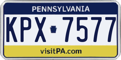 PA license plate KPX7577