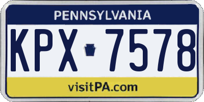 PA license plate KPX7578