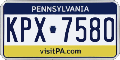 PA license plate KPX7580