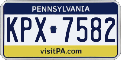 PA license plate KPX7582
