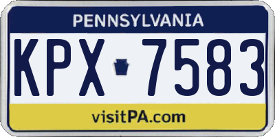 PA license plate KPX7583