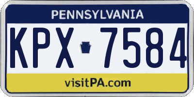 PA license plate KPX7584