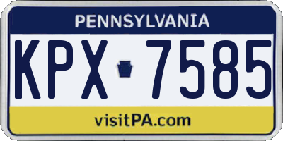 PA license plate KPX7585