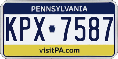 PA license plate KPX7587
