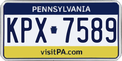 PA license plate KPX7589