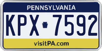 PA license plate KPX7592