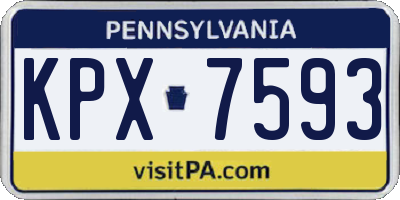 PA license plate KPX7593