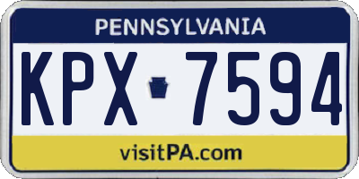 PA license plate KPX7594