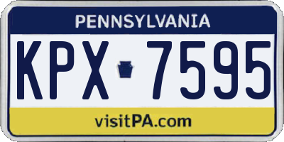 PA license plate KPX7595