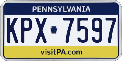 PA license plate KPX7597