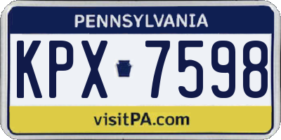 PA license plate KPX7598