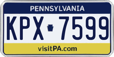 PA license plate KPX7599