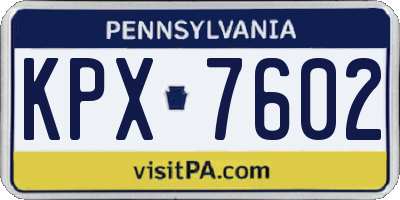 PA license plate KPX7602