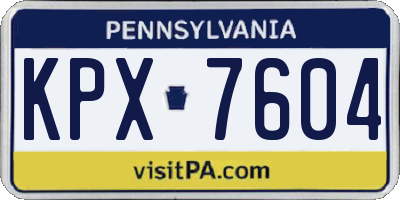 PA license plate KPX7604