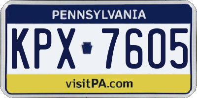 PA license plate KPX7605