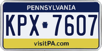 PA license plate KPX7607