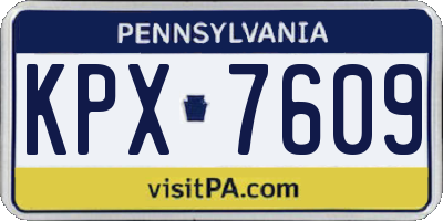 PA license plate KPX7609